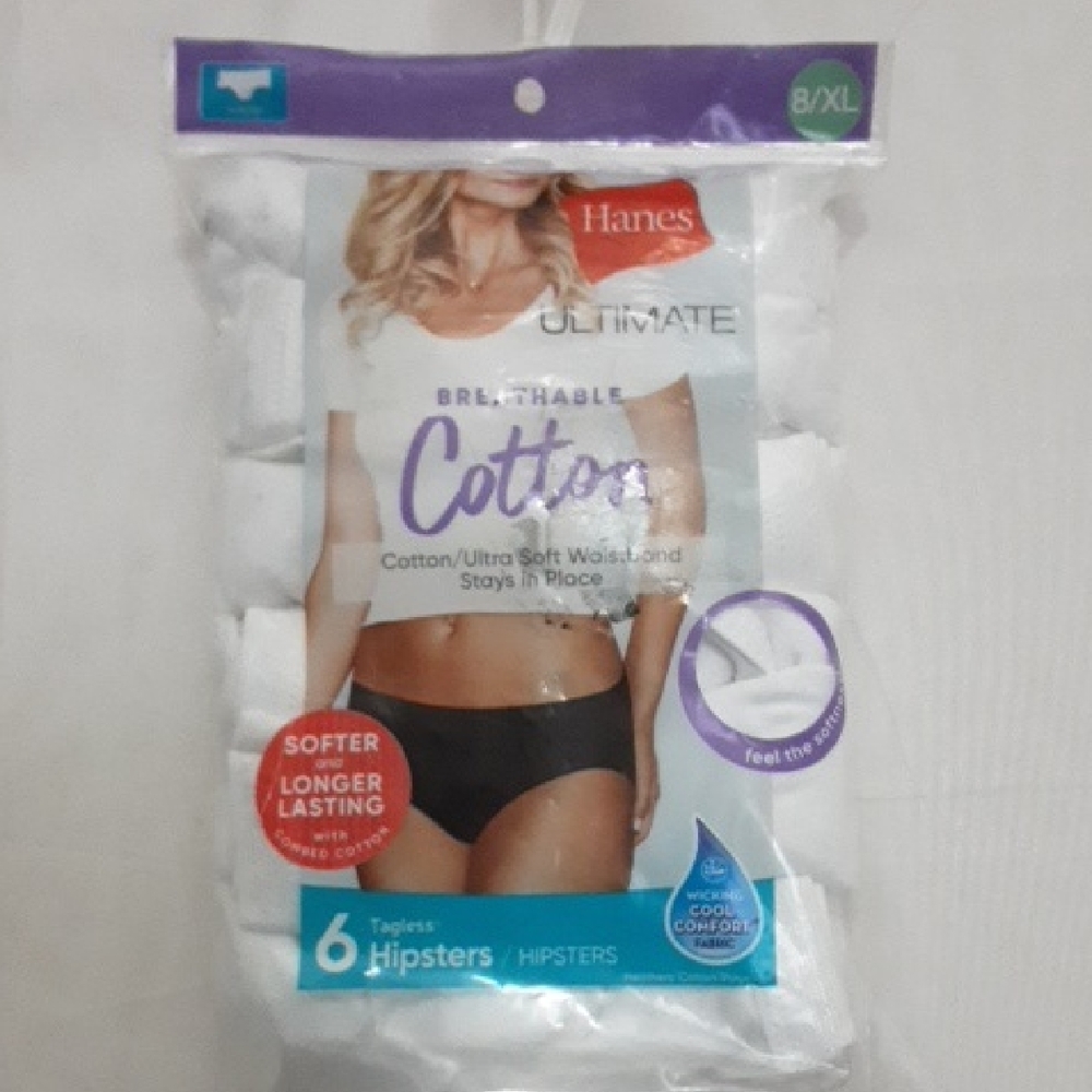 Hanes Ultimate Cotton Hipsters 6-Pack - White